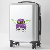 Halloween Rommelige Knot Sticker – Paarse Haar Vle (Koffer)