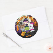 Halloween Ronde Dank u Labels Kinder Gepersonalise (Envelop)