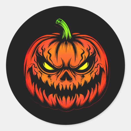 Halloween Ronde Sticker (Voorkant)
