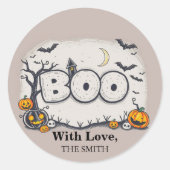 Halloween Ronde Sticker (Voorkant)