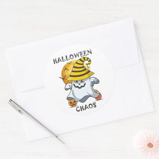 Halloween Ronde Sticker (Envelop)