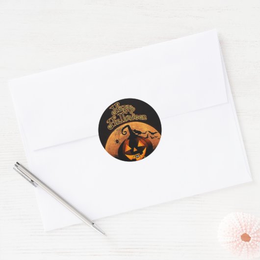 Halloween Ronde Sticker (Envelop)