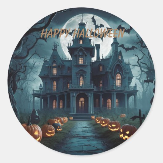 Halloween Ronde Sticker (Voorkant)