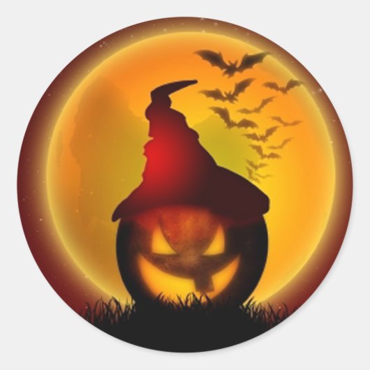 Halloween Ronde Sticker (Voorkant)