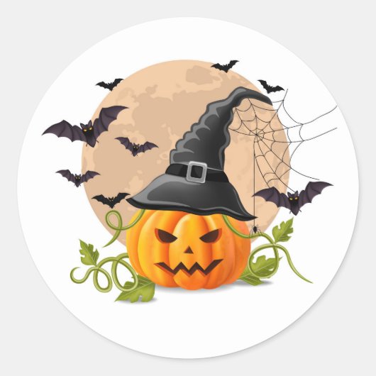 Halloween Ronde Sticker (Voorkant)