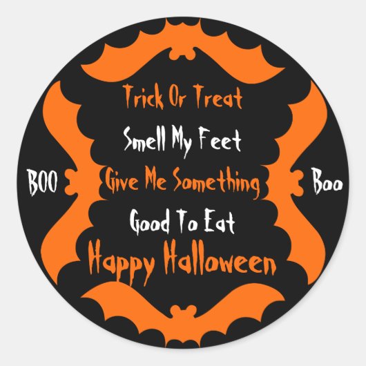 Halloween Ronde Sticker (Voorkant)