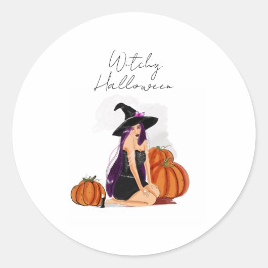 Halloween Ronde Sticker (Voorkant)