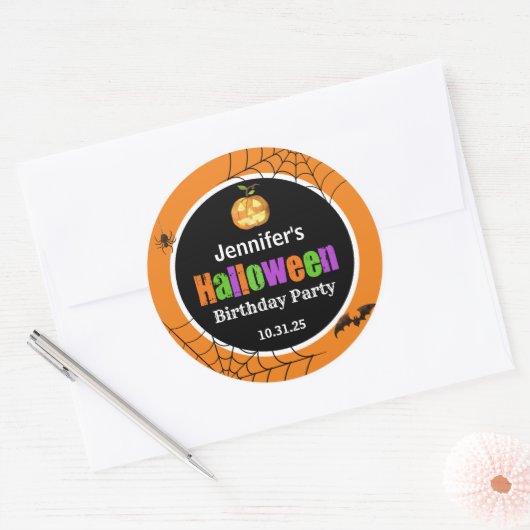 Halloween Ronde Sticker (Envelop)