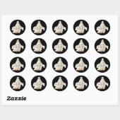 Halloween Ronde Sticker Ghost Spooky Zwart Wit (Vel)