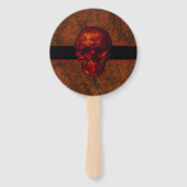 Halloween Rood en Zwarte Schedel Handwaaier (Voorkant)