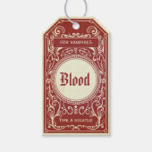 Halloween rood  vampier bloed label cadeaulabel (Voorkant)
