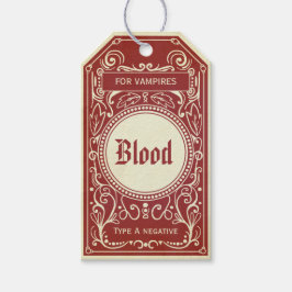Halloween rood  vampier bloed label cadeaulabel