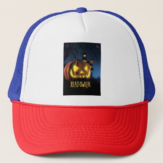 Halloween Rood/wit/blauwe hoed Trucker Pet (Voorkant)