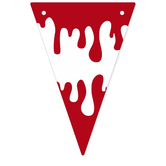 Halloween Rood Wit Spooky Bloedpatroon Vlaggetjes (Derde vlag)