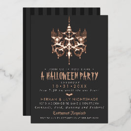 Halloween Roos Gold Foil Chandelier Folie Uitnodiging