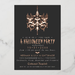 Halloween Roos Gold Foil Chandelier Folie Uitnodiging