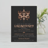 Halloween Roos Gold Foil Chandelier Folie Uitnodiging (Staand Voorkant)