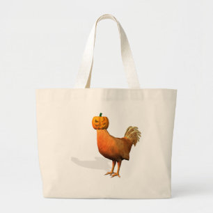 Halloween Rooster Grote Tote Bag