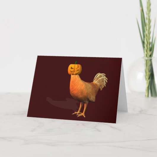 Halloween Rooster Kaart (Voorkant)