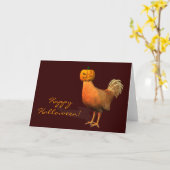 Halloween Rooster Kaart (Gele Bloem)