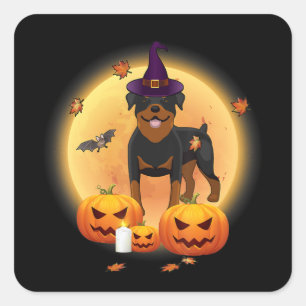 halloween rottweiler cadeau leuk grappig halloween vierkante sticker