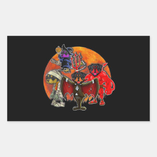 Halloween Rottweiler Costume Mummy Evil Witch Pump Rechthoekige Sticker