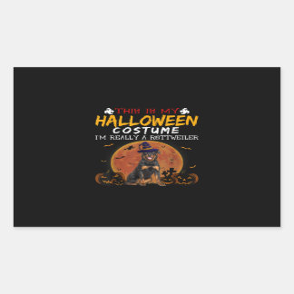 Halloween Rottweiler Grappige Hond Kostuum Liefheb Rechthoekige Sticker