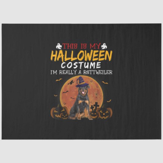 Halloween Rottweiler Grappige Hond Kostuum Liefheb Tissuepapier (Voorkant)
