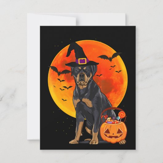 halloween rottweiler jack o lantaarnpompoen kaart (Voorkant)