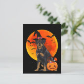 halloween rottweiler jack o lantaarnpompoen kaart (Staand voorkant)