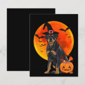 halloween rottweiler jack o lantaarnpompoen kaart (Voorkant / Achterkant)
