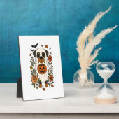 Halloween Rottweiler met Bloemen Fotoplaat (Zijkant)