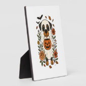Halloween Rottweiler met Bloemen Fotoplaat (Zijkant)