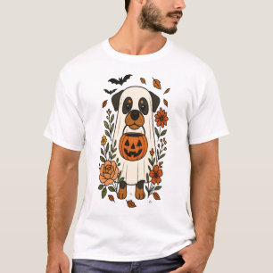 Halloween Rottweiler met Bloemen T-shirt