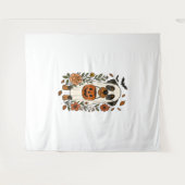 Halloween Rottweiler met bloemen Wandkleed (Voorkant (horizontaal))