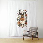 Halloween Rottweiler met bloemen Wandkleed (In situ)