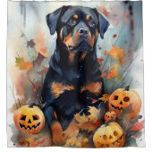 Halloween Rottweiler met pompoenen eng Douchegordijn (Voorkant)