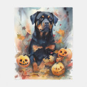 Halloween Rottweiler met pompoenen eng Fleece Deken (Voorkant)