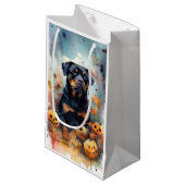 Halloween Rottweiler met pompoenen eng Klein Cadeauzakje (Voorkant Gekanteld)