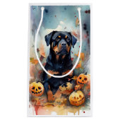 Halloween Rottweiler met pompoenen eng Klein Cadeauzakje (Voorkant)