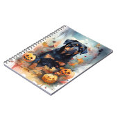 Halloween Rottweiler met pompoenen eng Notitieboek (Linkerzijde)