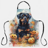 Halloween Rottweiler met pompoenen eng Schort (Voorkant)