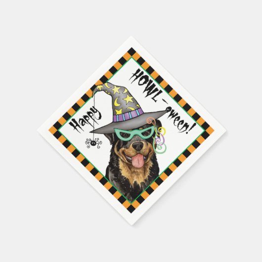 Halloween Rottweiler Servet (Hoek)