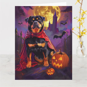 Halloween Rottweiler Vampire Pumpkins eng Kaart