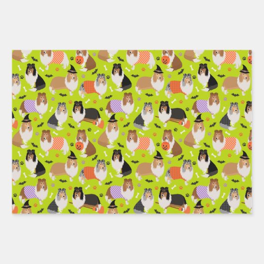 Halloween Rough Collie Inpakpapier Vel (Voorkant)