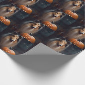 Halloween Rough Collie with Pumpkins Scary Cadeaupapier (Hoek)