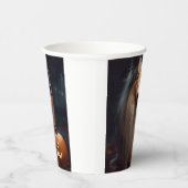 Halloween Rough Collie with Pumpkins Scary Papieren Bekers (Rechts)