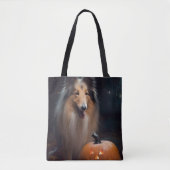 Halloween Rough Collie with Pumpkins Scary Tote Bag (Voorkant)