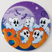 Halloween Round Button/Cute Ghost Ronde Button 6,0 Cm (Voorkant)