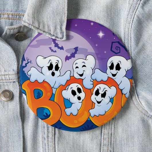 Halloween Round Button/Cute Ghost Ronde Button 6,0 Cm (In situ)